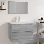 60 x 38.5 x 45 cm / Grijs sonoma / met kraan
