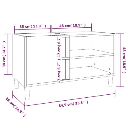 Platenkast 84,5X38X48 Cm Bewerkt Hout - XdropX