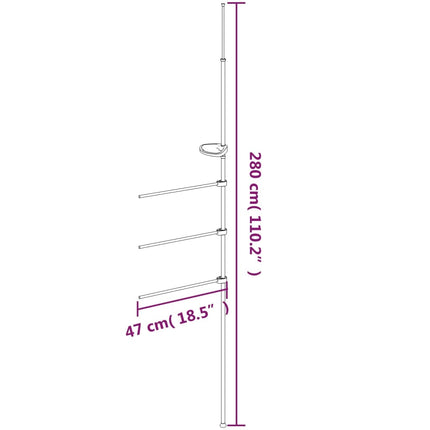 Handdoekenrek 47X280 Cm Aluminium - XdropX