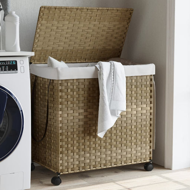 Wasmand Op Wielen 60X35X60,5 Cm Rattan - XdropX