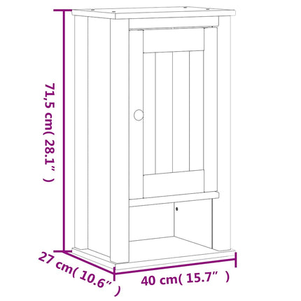 Badkamerkast Berg 40X27X71,5 Cm Massief Grenenhout - XdropX