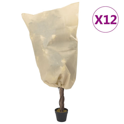 Plantenhoezen Met Trekkoord 12 St 70 G/M² 0,8X1 M - XdropX