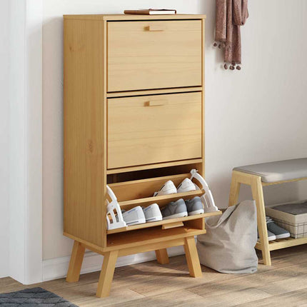 Schoenenkast Olden 55X35X120 Cm Grenenhout - XdropX