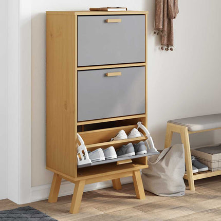 Schoenenkast Olden 55X35X120 Cm Grenenhout - XdropX