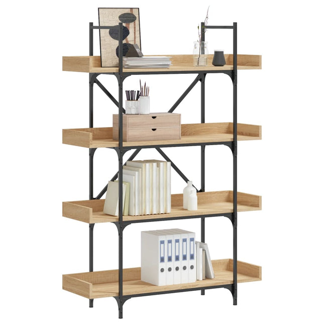 Boekenkast 4-Laags 100X33X145,5 Cm Bewerkt Hout - XdropX