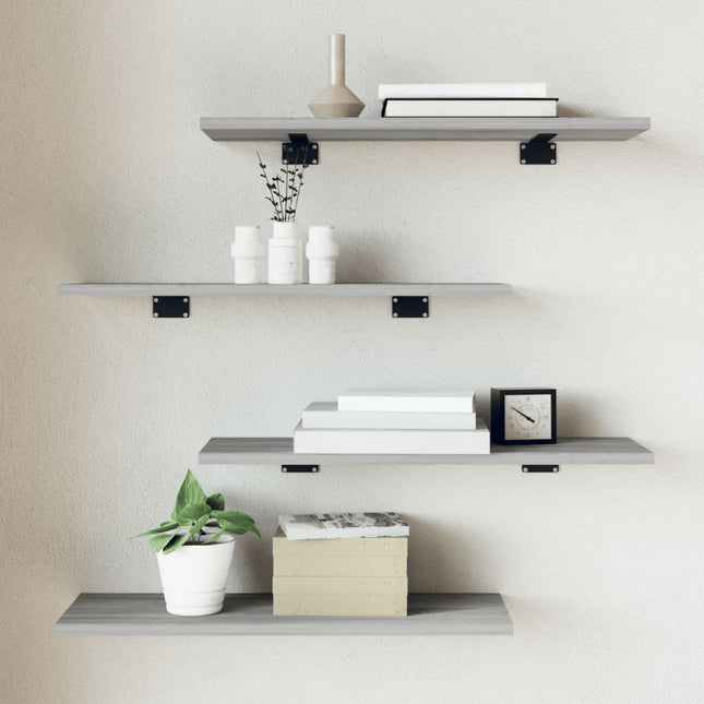 Wandschappen 4 St 60X20X1,5 Cm Bewerkt Hout Eiken - XdropX