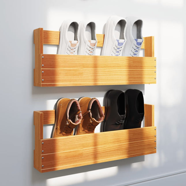 Schoenenrekken 2 St 110X8,5X23,5 Cm Massief Grenenhout - XdropX