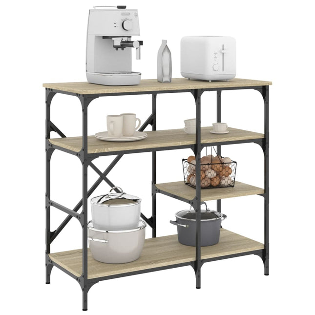 Bakkersrek 90X40X84 Cm Bewerkt Hout En Metaal - XdropX