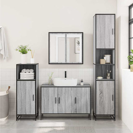 Wastafelkast 90X33X60 Cm Bewerkt Hout Eikenkleurig - XdropX