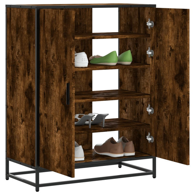 Schoenenkast 75X38X97,5 Cm Bewerkt Hout En Metaal - XdropX