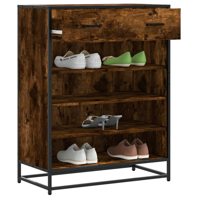 Schoenenkast 75X38X97,5 Cm Bewerkt Hout En Metaal - XdropX
