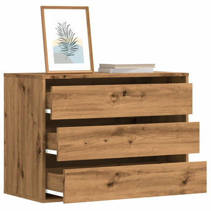 Ladekast 3-Lade Zwart Bewerkt Hout - XdropX