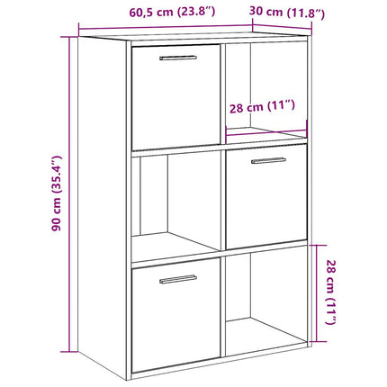 Boekenkast 60,5X30X90 Cm Bewerkt Hout Kleurig - XdropX