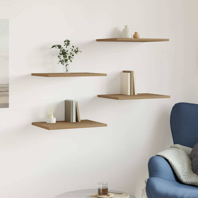 Wandschappen 4 St 40X30X1,5 Cm Bewerkt Hout Artisanaal Eiken - XdropX
