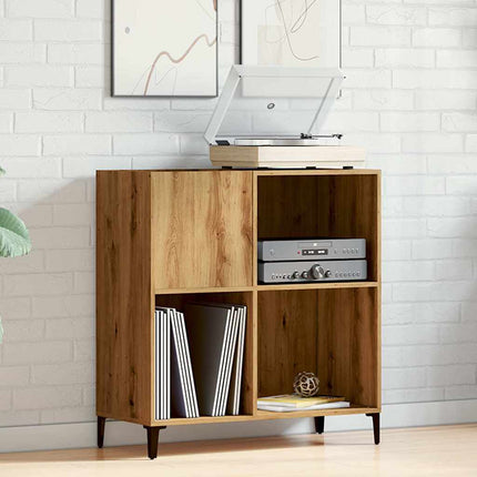 Platenkast 84,5X38X89 Cm Bewerkt Hout Artisanaal Eikenkleur - XdropX