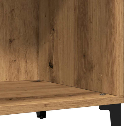 Platenkast 84,5X38X89 Cm Bewerkt Hout Artisanaal Eikenkleur - XdropX
