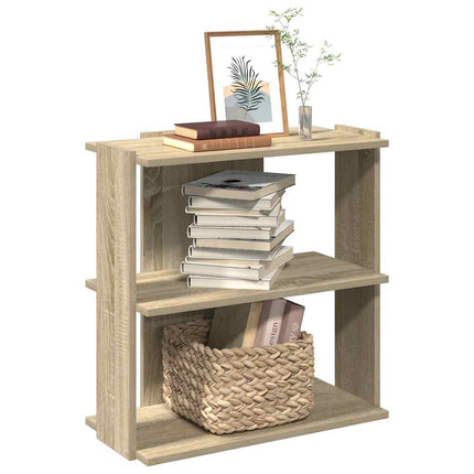 Boekenkast 3-Laags Bewerkt Hout Artisanaal Eiken - XdropX