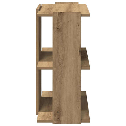 Boekenkast 3-Laags Bewerkt Hout Artisanaal Eiken - XdropX