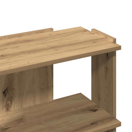 Boekenkast 3-Laags Bewerkt Hout Artisanaal Eiken - XdropX