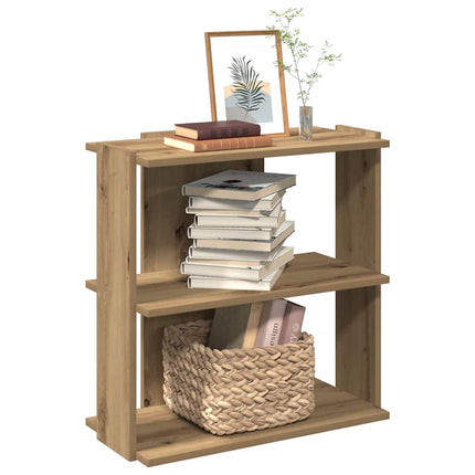 Boekenkast 3-Laags Bewerkt Hout Artisanaal Eiken - XdropX
