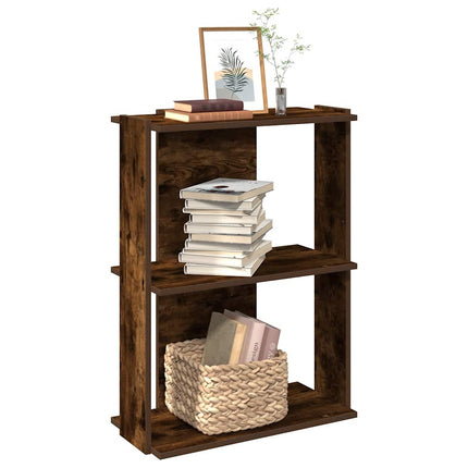 Boekenkast 3-Laags Bewerkt Hout Artisanaal Eiken - XdropX