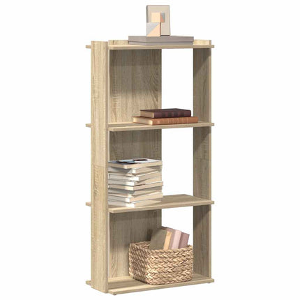 Boekenkast 3-Laags Bewerkt Hout Artisanaal Eiken - XdropX