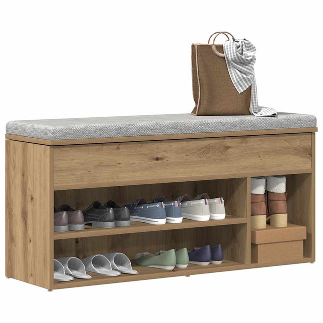 Schoenenbank 102X30,5X45 Cm Bewerkt Hout Sonoma Eikenkleurig - XdropX