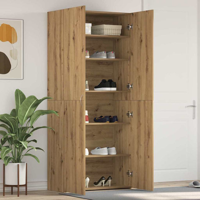 Schoenenkast 80 X 35.5 X 180 Cm Bewerkt Hout Bruin - XdropX