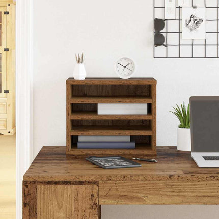 Bureau Organizer Artisan Eiken 36 X 26 X 29,5 Cm Bewerkt Hout - XdropX
