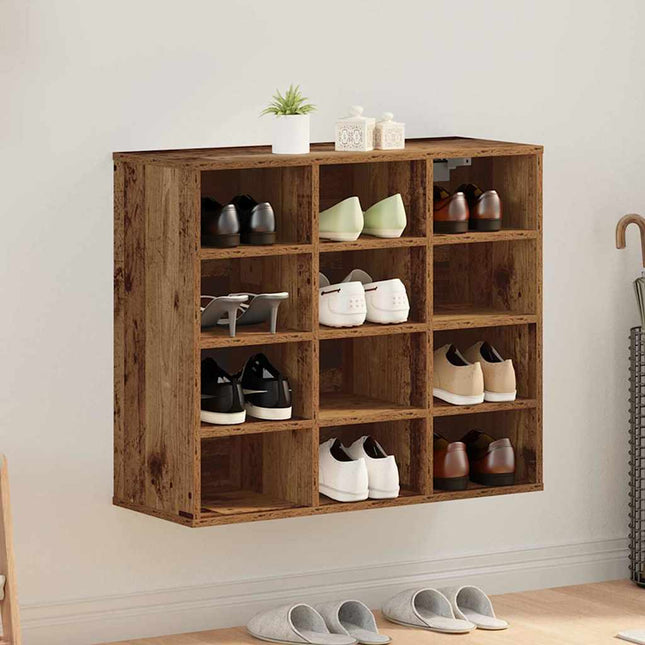 Schoenenkast Bewerkt Hout - XdropX
