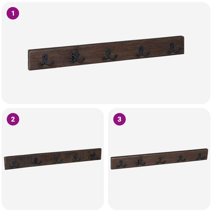 Hanger Bruin 60 X 7 X 8 Cm Massief Gerecycleerd Hout - XdropX