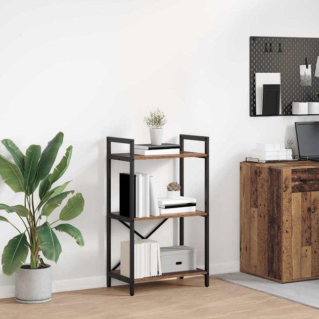 Boekenplank 3-Laags Bewerkt Hout Sonoma Eik - XdropX
