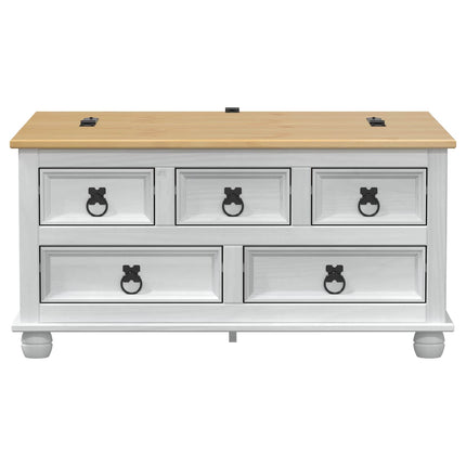 Storage Box Met Lade 90 X 78 X 45 Cm Massief Grenenhout - XdropX