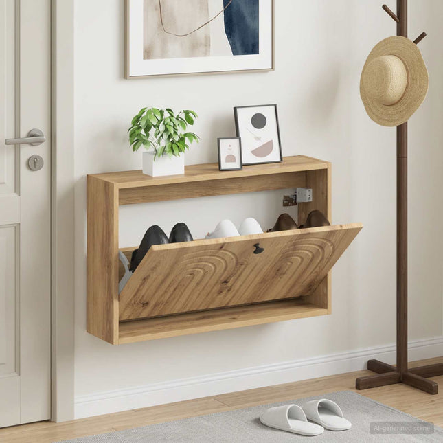 Wandgemonteerde Schoenenkast Alkmaar 71 X 17 X 43 Cm - XdropX