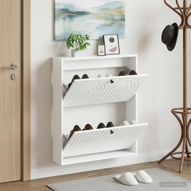 Wandgemonteerde Schoenenkast Alkmaar 71 X 17 X 86 Cm - XdropX