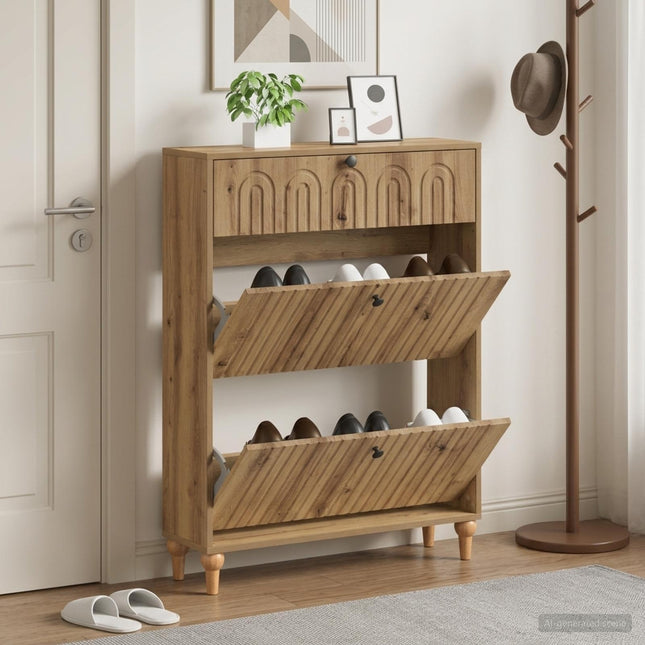 Schoenenkast Alkmaar 78 X 24 X 103 Cm Bewerkt Hout - XdropX