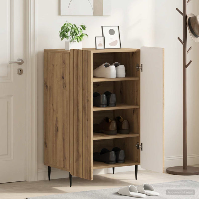 Schoenenkast Zwolle 59,5 X 39,5 X 91,5 Cm Bewerkt Hout - XdropX