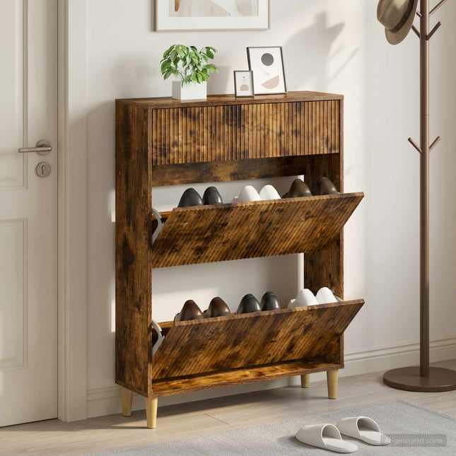 Schoenenkast Arnhem 78 X 24 X 103 Cm Bewerkt Hout - XdropX