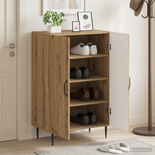 Schoenenkast Haarlem 59,5 X 39,5 X 89,5 Cm Bewerkt Hout - XdropX