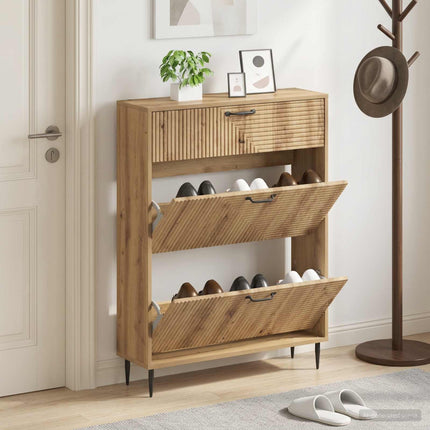Schoenenkast Haarlem 78 X 24 X 103 Cm Bewerkt Hout - XdropX