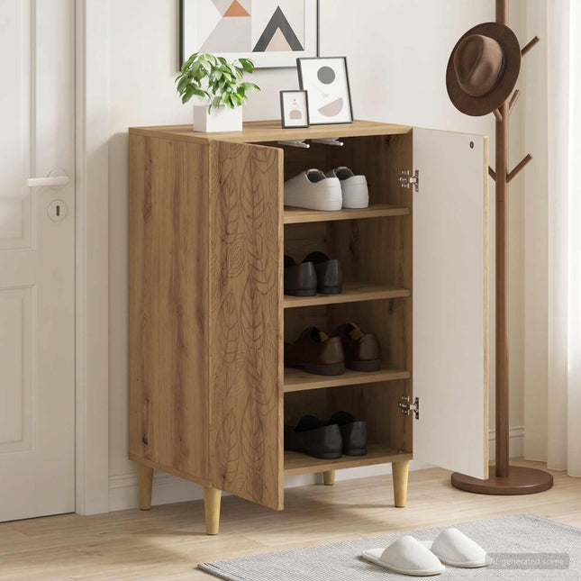 Schoenenkast Delft 59,5 X 39,5 X 90 Cm Bewerkt Hout - XdropX