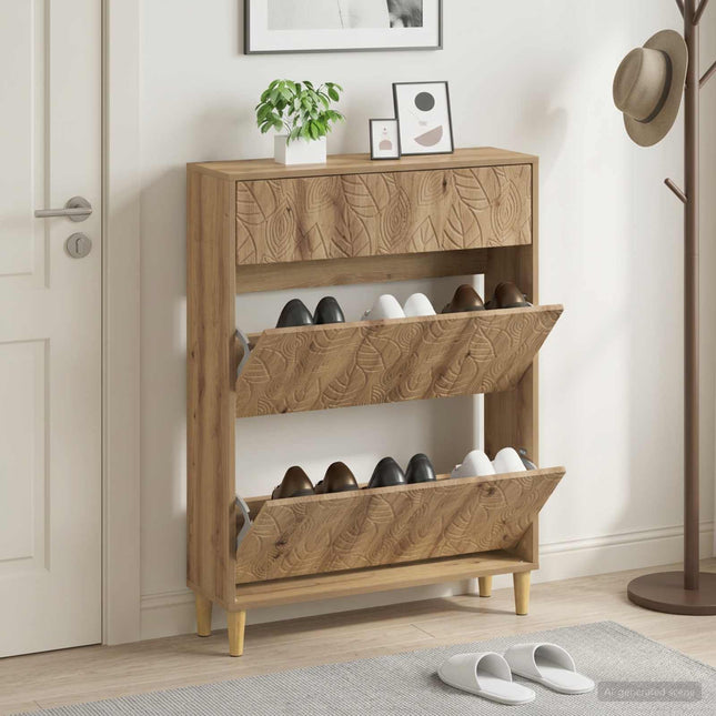 Schoenenkast Delft 78 X 24 X 103 Cm Bewerkt Hout - XdropX
