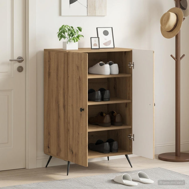 Schoenenkast Breda 59,5 X 39,5 X 90 Cm Bewerkt Hout - XdropX