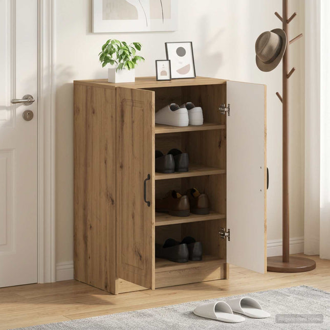 Schoenenkast Utrecht 59,5 X 39,5 X 87 Cm Bewerkt Hout - XdropX