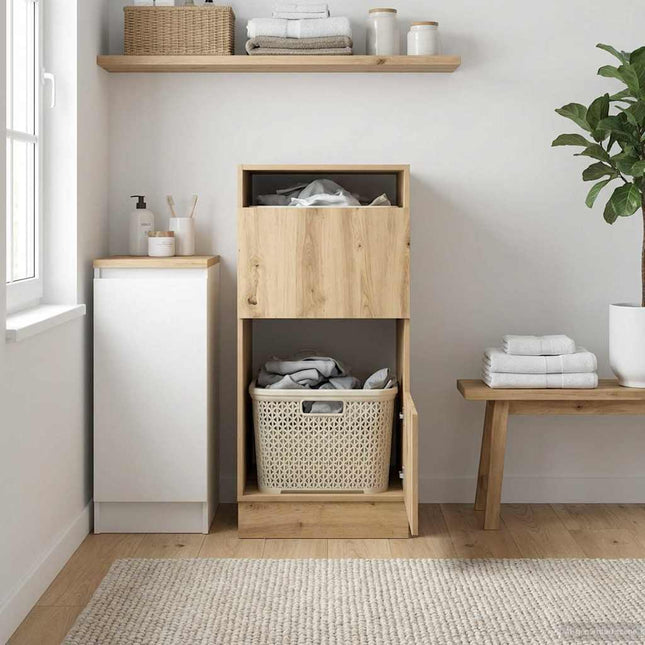 Wasrek Met Opslag Artisan Eiken 50 X 68 X Bewerkt Hout - XdropX