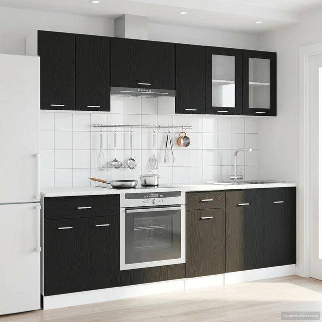 Keuken Eenheid Lyon 8 St Bewerkt Hout - XdropX