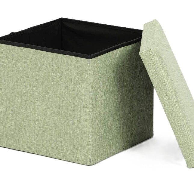 Ceruzo Poef - Groen - 38X38X38 Cm - Opvouwbaar - Hocker Met Opbergruimte - XdropX