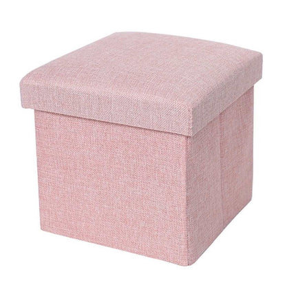 Ceruzo Poef - Roze - 38X38X38 Cm - Opvouwbaar - Hocker Met Opbergruimte - XdropX