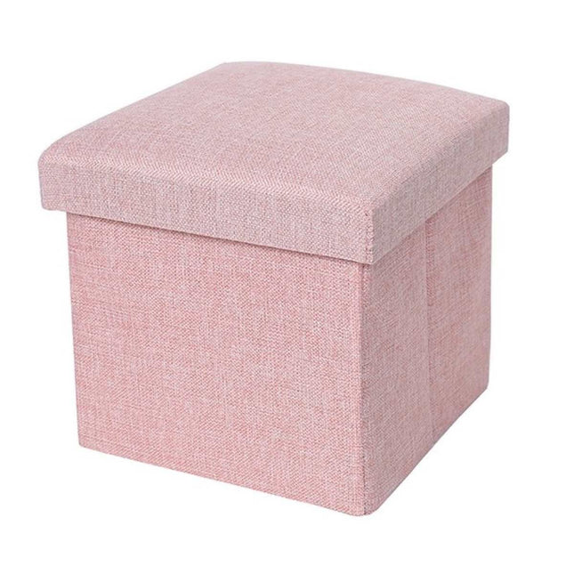 Ceruzo Poef - Roze - 38X38X38 Cm - Opvouwbaar - Hocker Met Opbergruimte - XdropX