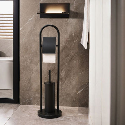 Ceruzo Toiletbutler Vrijstaand - Rvs -Zwart - XdropX